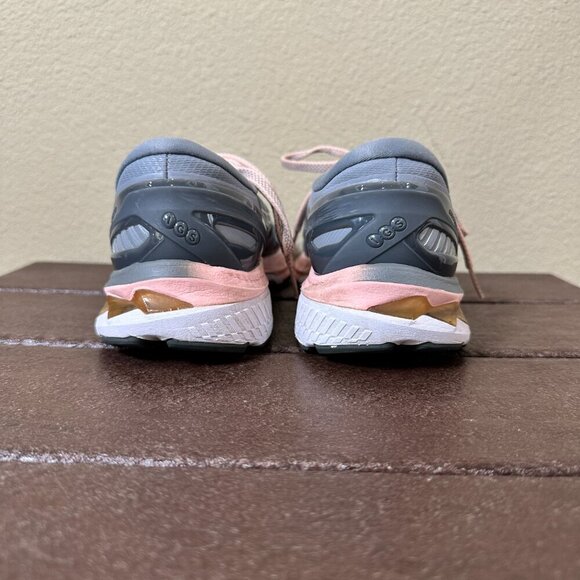 ASICS Gel Kayano 27 Size 8.5 Running Athletic Shoes Grey with Pink - Picture 6 of 11